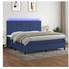 Image de Boxspring met matras en LED stof blauw 200x200 cm3134907