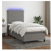 Image de Boxspring met matras en LED stof donkergrijs 80x200 cm3134910