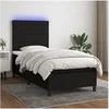 Image de Boxspring met matras en LED stof zwart 80x200 cm3134911