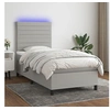 Image de Boxspring met matras en LED stof lichtgrijs 90x190 cm3134917