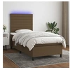 Image de Boxspring met matras en LED stof donkerbruin 90x190 cm3134920