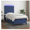 Image de Boxspring met matras en LED stof blauw 90x200 cm3134931