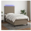 Image de Boxspring met matras en LED stof taupe 100x200 cm3134937
