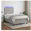 Image de Boxspring met matras en LED stof lichtgrijs 120x200 cm3134941