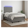 Image de Boxspring met matras en LED stof donkergrijs 120x200 cm3134942