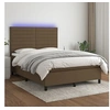 Image de Boxspring met matras en LED stof donkerbruin 140x190 cm3134952