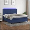 Image de Boxspring met matras en LED stof blauw 160x200 cm3134971