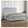 Image de Boxspring met matras en LED stof lichtgrijs 200x200 cm3134981