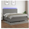 Image de Boxspring met matras en LED stof donkergrijs 200x200 cm3134982