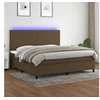 Image de Boxspring met matras en LED stof donkerbruin 200x200 cm3134984