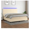 Image de Boxspring met matras en LED stof cràmekleurig 200x200 cm3134986