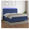 Image de Boxspring met matras en LED stof blauw 200x200 cm3134987
