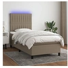 Image de Boxspring met matras en LED stof taupe 100x200 cm3135017