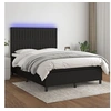 Image de Boxspring met matras en LED stof zwart 140x190 cm3135031
