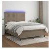 Image de Boxspring met matras en LED stof taupe 140x190 cm3135033