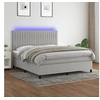 Image de Boxspring met matras en LED stof lichtgrijs 160x200 cm3135045