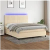 Image de Boxspring met matras en LED stof cràmekleurig 180x200 cm3135058