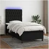 Image de Boxspring met matras en LED stof zwart 80x200 cm3135071