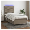 Image de Boxspring met matras en LED stof taupe 80x200 cm3135073