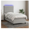 Image de Boxspring met matras en LED stof lichtgrijs 90x200 cm3135085
