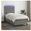 Image de Boxspring met matras en LED stof donkergrijs 90x200 cm3135086