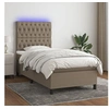 Image de Boxspring met matras en LED stof taupe 80x200 cm3135089