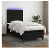 Image de Boxspring met matras en LED stof zwart 100x200 cm3135095