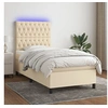 Image de Boxspring met matras en LED stof cràmekleurig 100x200 cm3135098