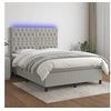 Image de Boxspring met matras en LED stof lichtgrijs 140x190 cm3135109