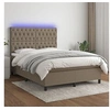 Image de Boxspring met matras en LED stof taupe 140x190 cm3135113