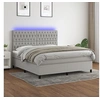 Image de Boxspring met matras en LED stof lichtgrijs 160x200 cm3135125