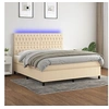 Image de Boxspring met matras en LED stof cràmekleurig 180x200 cm3135138
