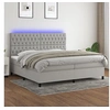 Image de Boxspring met matras en LED stof lichtgrijs 200x200 cm3135141