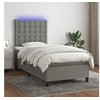 Image de Boxspring met matras en LED stof donkergrijs 80x200 cm3135150