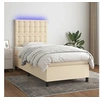 Image de Boxspring met matras en LED stof cràmekleurig 90x190 cm3135162
