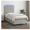 Image de Boxspring met matras en LED stof lichtgrijs 90x200 cm3135165