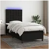 Image de Boxspring met matras en LED stof zwart 90x200 cm3135167