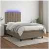 Image de Boxspring met matras en LED stof taupe 120x200 cm3135185