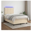 Image de Boxspring met matras en LED stof cràmekleurig 120x200 cm3135186
