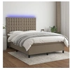 Image de Boxspring met matras en LED stof taupe 140x200 cm3135201
