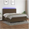 Image de Boxspring met matras en LED stof donkerbruin 160x200 cm3135208