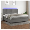 Image de Boxspring met matras en LED stof donkergrijs 200x200 cm3135222