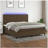 Image de Boxspring met matras en LED stof donkerbruin 200x200 cm3135224