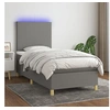 Image de Boxspring met matras en LED stof donkergrijs 80x200 cm3135230