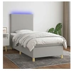 Image de Boxspring met matras en LED stof lichtgrijs 90x190 cm3135237