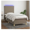 Image de Boxspring met matras en LED stof taupe 90x190 cm3135241