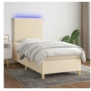 Image de Boxspring met matras en LED stof cràmekleurig 90x190 cm3135242