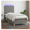 Image de Boxspring met matras en LED stof donkergrijs 90x200 cm3135246