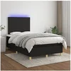 Image de Boxspring met matras en LED stof zwart 120x200 cm3135263