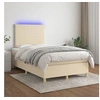 Image de Boxspring met matras en LED stof cràmekleurig 120x200 cm3135266